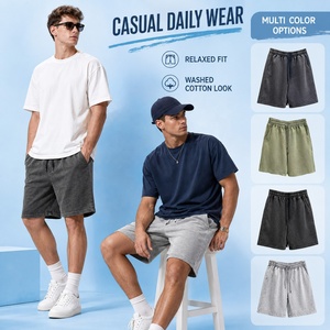 Pantalones Cortos <span class=keywords><strong>de</strong></span> Algodón Lavado para Hombre con Logotipo Personalizado OEM, Lavado Ácido Vintage, Múltiples Colores, Fabricante Profesional, Servicio Personalizado - Product Image 4