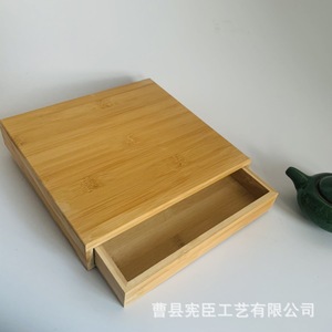 Simple wooden tea packaging <b>gift</b> <b>box</b>, pull-out Pu'er tea <b>cake</b> storage <b>box</b>, customizable. - Product Image 3