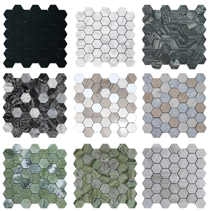 Mosaïque hexagonale en pierre <span class=keywords><strong>gris</strong></span> <span class=keywords><strong>clair</strong></span>, finition texturée et mate, pour sol et mur de salle de bain, projets en gros - Product Image 4