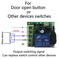 Interrupteur de télécommande sans fil 433 MHz DC12V 10A 1 canal pour moteur à tige télescopique et éclairage