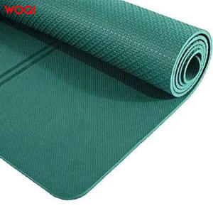 Tapis de yoga Woqi, épaisseur 3 mm, matériau TPE, vert paon, rectangle, tapis d'exercice de fitness - Product Image 1