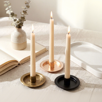 Support de bougie conique en métal avec plateau anti-goutte et anneau de maintien pour bougie, idéal pour mariage, table à manger, centre de table domestique