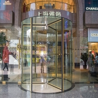 Porte tournante automatique en verre à 3 ailes en acier inoxydable intelligent et moderne pour usage commercial