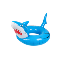 Plate-forme flottante gonflable en forme de requin, conception personnalisée, haut de gamme, flotteur d'eau pour fête, usine