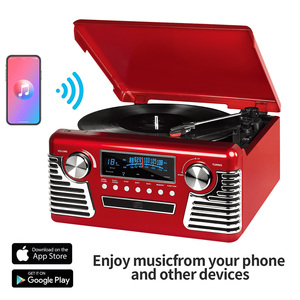 Système audio professionnel pour la maison, radio AM/FM, gramophone rétro, tourne-disque vinyle, phonographe, enregistreur - Product Image 4