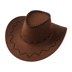 Wholesale Suede American Prairie <b>Top</b> Party Beach Horse Riding Wide Brim West <b>Halloween</b> Cowboy Cowgirl Costume Hat - Product Image 3