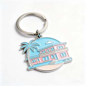 Porte-clés en métal style motel vintage, étiquette de clé de chambre personnalisée en émail pour souvenir d'hôtel, boutique de cadeaux et promotion de marque - Product Image 2