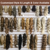 Queue de cheval naturelle lisse et droite Julianna avec cordon de serrage pour femmes noires, extensions de cheveux synthétiques résistantes à la chaleur