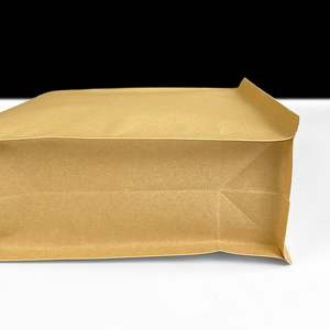 Lebei nhà máy Nâu giấy kraft doypack đáy phẳng túi có khóa kéo vật liệu tái chế túi bao bì thực phẩm - Product Image 5