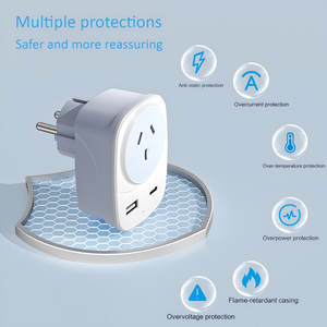 <span class=keywords><strong>TESSAN</strong></span> Adaptateur de prise 2-en-1 Royaume-Uni vers Australie/Nouvelle-Zélande avec 2 ports USB et mise à la terre pour les voyages - Product Image 4