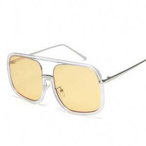 Lunettes de soleil carrées UV400 tendance 2019 pour hommes et femmes, style étoile, monture transparente, monobloc - Product Image 2