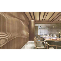 Planches de bois massif 3d ondulées, panneaux muraux décoratifs en bois massif, pour la décoration des murs de la salle d'hôtel, vente en gros, 12 pièces