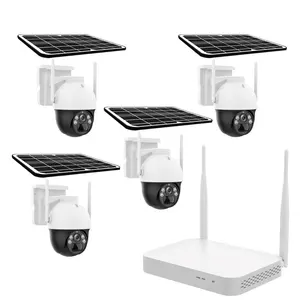 4 chs 2-Way Audio 3MP MINI NVR WiFi Security Solar Related Products Energy System Battery PIR Detection Camera Kit