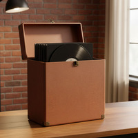 Boîte de rangement pour disques vinyles, étui pour tourne-disque, boîte de présentation pour collection d'albums LP, organiseur pouvant contenir plus de 30 disques de 7/10/12 pouces