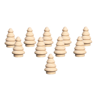 Groothandel Houten Peg Pop Unpainted Kerstbomen Voor Diy Geschilderd