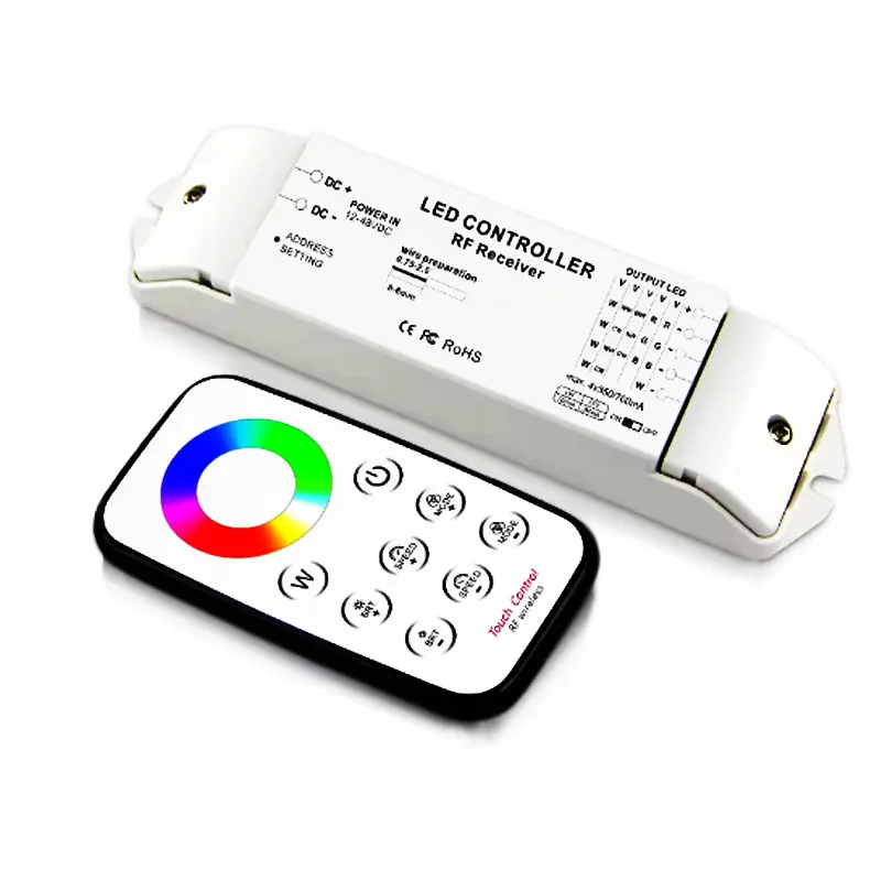 Gbw Led Controller Programmeerbare 433Mhz Draadloze Rf Afstandsbediening Rgbw Touch Controller Met Geheugen Fabriek Verkopen