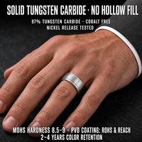 Cincin Pria Tungsten Carbide PVD Multi Warna 9mm Satin Double Groove Comfort Fit Logo Kustom Produsen OEM ODM