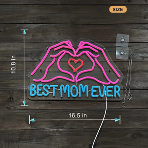 Letreros LED de Neón Personalizados 'La Mejor Mamá del Mundo', Luz Ambiental Interior, Letrero Decorativo para Tienda, Luz Indicadora de Entrada - Product Image 4