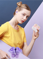 Earphone olahraga nirkabel, earbud nirkabel desain hati modis dengan lampu warna