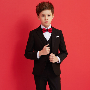 Trajes de niño para boda en stock, chaqueta, chaleco, pantalón, 3 piezas, estampado, trajes de hombre baratos - Product Image 4