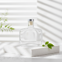 Diffuseur d'arômes rectangulaire en verre vide de 50 ml avec parfum et estampage à chaud, diffuseur à bâtonnets