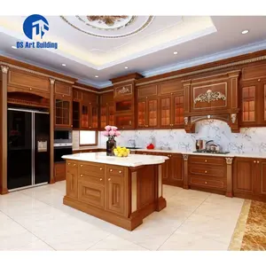 DS中国供应商定制光面木质挂柜家具设计现代黑色高光模块化厨柜