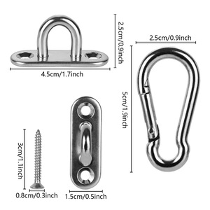 Stainless Steel Fixed Plate Door Buckle Long Oval <b>Snap</b> <b>Hook</b> Load Bearing Outdoor Use - Product Image 2