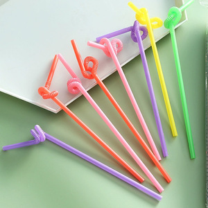 Pailles en plastique colorées et pliables de 8 mm, jetables, pour les boissons de fête - Product Image 3