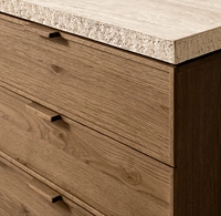 Commode rétro durable à 6 tiroirs en bois massif, armoire latérale simple, rangement d'entrée, meubles de salon