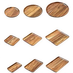 Grand plateau de petit-déjeuner moderne en bois d'acacia avec support pliable, écologique et résistant à la chaleur, idéal pour canapé-lit et mariages - Product Image 1