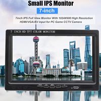 Moniteur Full HD de 7 pouces résolution 1024x600 petit moniteur IPS portable 1080P avec haut-parleurs intégrés caméra de vidéosurveillance à entrée VGA AV