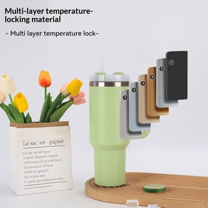 Gobelet isotherme sous vide de 40 oz pour voiture, étanche, réutilisable, avec poignée et paille, idéal pour la salle de sport, le bureau, les voyages en voiture et les boissons - Product Image 3