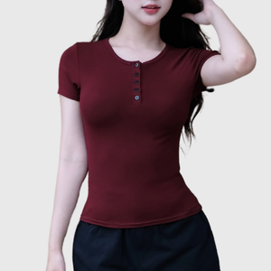Camiseta de mujer de alto grado Diseño de lujo Ropa de mujer Versátil Muestra gratis Proveedor de Vietnam - Product Image 2