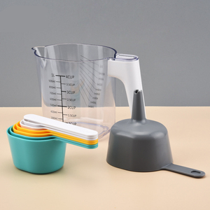 9-teiliges Küchen-Messset aus Lebensmittelqualität: Mehrfarbige Schaufeln, Trichter, Messlöffel und Messbecher aus Kunststoff für Flüssigkeiten und Pulver - Product Image 2