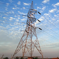 Tour en acier autoportante galvanisée à chaud 35 kV 110 kV pour projet d'infrastructure de transmission de signal télécom