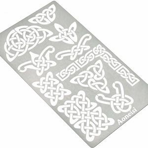 Pochoirs métalliques de style viking, motifs celtiques gravés avec soin, nœuds celtiques, pour la peinture - Product Image 3