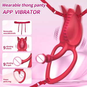 Vibratore Indossabile Femminile con Controllo Remoto <span class=keywords><strong>APP</strong></span>, 9 Vibrazioni, Anello Vibrante per Pene, Stimolatore Punto G e Clitoride, Giocattoli Sessuali per Donne e Uomini - Product Image 2