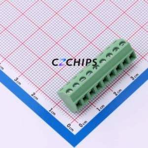 DB127S-3.81-9P-GN-S Screw Terminal Block Through hole Component (THT),P=3.81mm Connector 1x9P 3.81mm Green Through Hole - Product Image 1