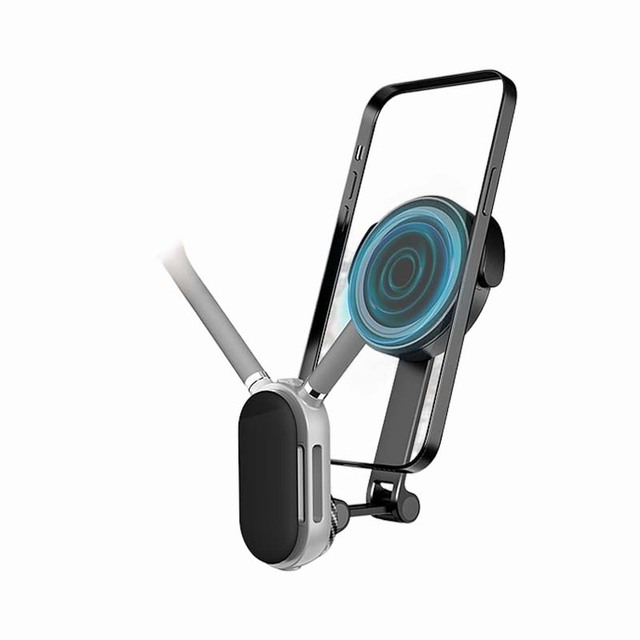 Stainless Steel Neck Collar Mobile Magnetic Stand Outdoor Accessory for Smartphones and Insta360 GoPro Cameras Desk Usage