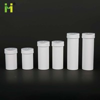 Boş Efervesan Tablet Tüpleri 48mm 68mm 90mm Plastik pp Kalsiyum C Vitamini Efervesan Şişeleri Nem Alıcı Kapaklı