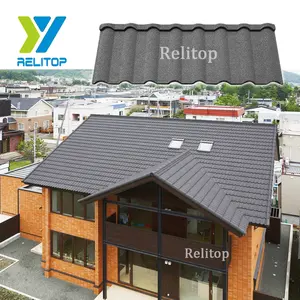 Tejas Metálicas con Recubrimiento de Piedra de Color Azul Puro Milano, para Techos de Casas Prefabricadas, Lámina de Techo de Galvalume, <span class=keywords><strong>Venta</strong></span> Directa de Fábrica - Product Image 1