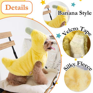 V356 Großhandel Modische Haustierkleidung Umweltfreundliches Kostüm Hunde-Bananen-Wintermantel Fleece-Gefüttert Verdickte Kleidung Weihnachts-Verkleidung - Product Image 2