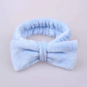 Bandeaux doux et unis pour le maquillage du visage, en polaire corail moelleuse avec nœud, pour le lavage du visage, la douche et le spa facial, pour femmes, vente en gros - Product Image 5