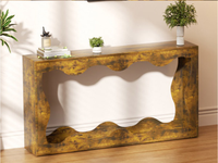 Table console en bois massif de luxe américaine |   Table de foyer rétro pour maison d'hôtes - Table d'appoint haut de gamme pour salon de villa, idéale pour la maison moderne