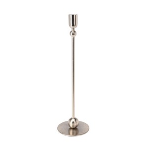 Candelabro de 1 Quemador en Hierro Color Plata Satinado, Altura 33cm - Product Image 1