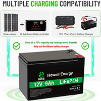 Baterai LiFePO4 pengganti asam timbal pabrik baterai 12V 9AH 26650 Pak baterai LiFePO4 untuk energi surya