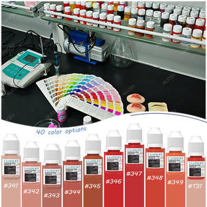 ชุดสีสักคิ้วถาวร NUOJO OEM 40 สีพื้นฐาน สำหรับมืออาชีพ หมึกสักลาย ทริปเปิ้ลแบล็ค ของแท้ หมึกสักลายไดนามิก - Product Image 3