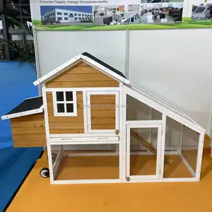 SDC003-yellow Best seller wooden chicken coop with wheels design cat condo house for easy moving