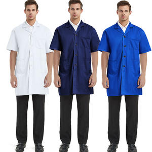 Batas de laboratorio de manga corta de algodón personalizables, uniformes de hospital de tamaño XL reutilizables cómodos, colores personalizados para médicos, enfermeras, OEM - Product Image 1