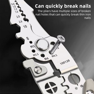 Wholesale Multifunctional Stainless Steel <b>Wire</b> Crimper Pliers Cable Cutter Adjustable <b>Automatic</b> Electrical <b>Stripper</b> Stripping - Product Image 5